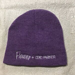 Flower by Edie Parker Knit Beanie Hat, Unisex, Purple, OSFA, Brand New